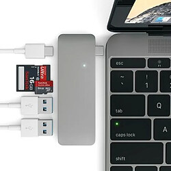 Acheter Satechi Hub Type-C avec 2 Ports USB 3.0 et 2 Lecteurs Carte SD/Micro SD Gris anthracite