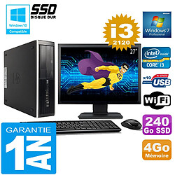 PC HP Compaq 8300 SFF Core I3-2120 Ram 4Go Disque 240 Go SSD Wifi W7 Ecran 27" · Occasion 