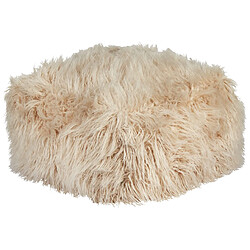 Beliani Pouf en fausse fourrure 50 x 30 cm beige MUKKI 