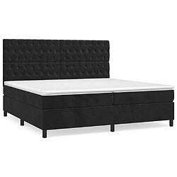 Maison Chic Lit Adulte - Lit simple Lit à sommier tapissier et matelas moelleux - Meuble de Chambre - Noir 200x200 cm Velours -MN17225