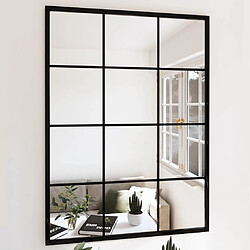 vidaXL Miroir mural noir 80x60 cm métal