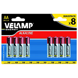 VELAMP Pile alcaline STILO LR6 AA 1,5V - Blister de 8