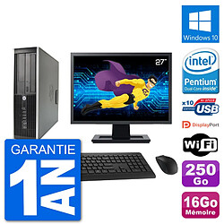 PC HP Compaq 6200 Pro SFF Ecran 27" G630 RAM 16Go Disque 250Go Windows 10 Wifi · Occasion 