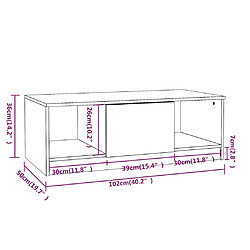 vidaXL Table basse blanc brillant 102x50x36 cm bois d'ingénierie pas cher