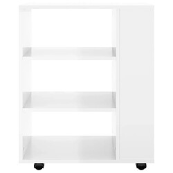 Avis vidaXL Armoire à roulettes Blanc brillant 60x35x75cm Bois d’ingénierie