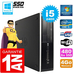 PC HP Compaq 8300 SFF Core I5-2400 Ram 4Go Disque 480 Go SSD Graveur DVD Wifi W7 - Occasion