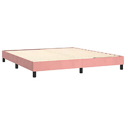 Avis vidaXL Sommier à lattes de lit avec matelas Rose 160x200 cm Velours