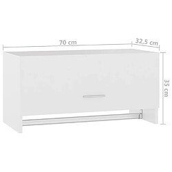 vidaXL Garde-robe blanc 70x32,5x35 cm bois d'ingénierie pas cher