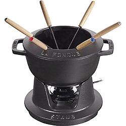 Staub 40511-971-0 Service à Fondue Fonte Noir Mat 24,3 x 18,7 x 10 cm