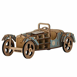 Youdoit Maquette 3D en bois MDF - Voiture bleue - 27,5 x 10,5 cm 