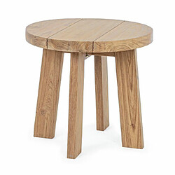 Mes Table basse de jardin ronde 50x50x45 cm en teck recyclé naturel