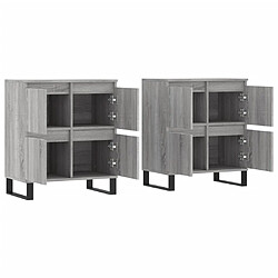 Acheter Maison Chic Ensemble de 2 Buffets,commode,console pour rangement sonoma gris bois d'ingénierie -MN95086