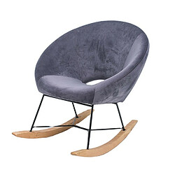 Meubler Design Fauteuil À Bascule Design Lisa - Velours Gris