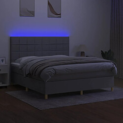 Avis vidaXL Sommier à lattes de lit et matelas et LED Gris clair 180x200 cm