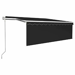 Maison Chic Auvent automatique de porte,Marquise Brise-soleil + store capteur de vent et LED 4x3m Anthracite -GKD98197