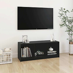 Maison Chic Meuble TV scandinave - Banc TV pour salon Noir 104x33x41 cm Bois de pin massif -MN60864