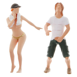 2 Pièces 1:64 Personnes Figurines Diorama Miniature Scène Mise En Page Femme Homme