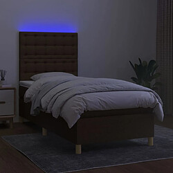 Acheter Sommier à lattes,Cadre à lattes de lit et matelas et LED pour Adulte Marron foncé 90x190cm -MN56941