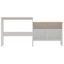 Avis Helloshop26 Table haute mange debout bar bistrot avec 2 dessus de table blanc 130 cm 0902037