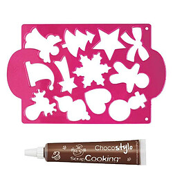 Scrapcooking Plaque découpoirs à biscuits Noël + 1 Stylo chocolat 