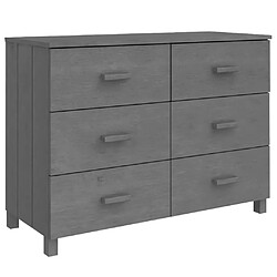 Maison Chic Buffet,Meuble de Rangement,commode pour salon,Cuisine HAMAR Gris foncé 113x40x80 cm Bois massif de pin -MN92574