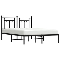 Acheter Maison Chic Lit adulte - Cadre de lit métal avec tête de lit,Structure du lit Contemporain pour chambre noir 140x190 cm -MN74533