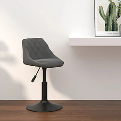 vidaXL Tabouret de bar Gris foncé Velours 