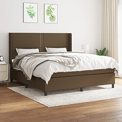 Maison Chic Structures de lit + matelas,Lit à sommier tapissier avec matelas Marron foncé 180x200 cm -MN97815