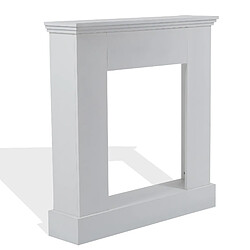 Acheter Mobili Rebecca Cadre Decoratif Manteau de Cheminée Bois Blanc 98x93x23