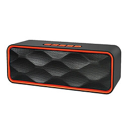 Yonis Enceinte Bluetooth Multifonction: Musique Appels Mains-Libres FM USB AUX Enceinte Bluetooth Multifonctionnelle: Musique Appels Mains-Libres Radio FM Son Stéréo Orange YONIS