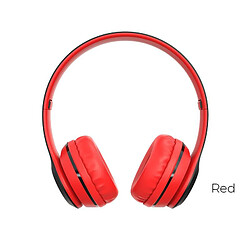 Casque Bluetooth V5.0 sans fil de Couleur Rouge avec Micro, batterie 200mAh pour 5 heures d'Appels et de Musique