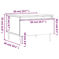 vidaXL Table basse sonoma gris 50x46x35 cm bois d'ingénierie pas cher