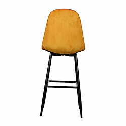 Avis Mes Lot de 4 chaises de bar H74,5 cm en velours jaune - HYGGE