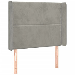 Avis Maison Chic Tête de lit scandinave à LED,meuble de chambre Gris clair 103x16x118/128 cm Velours -MN81669