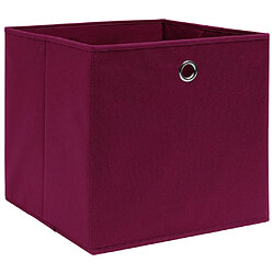 Maison Chic Lot de 4 Boîtes de rangement,Boîtes de stockage Rouge foncé 32x32x32 cm Tissu -MN257359