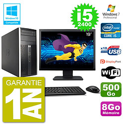 PC HP 6300 MT Ecran 19" i5-2400 RAM 8Go Disque 500Go Graveur DVD Wifi W7 · Occasion 