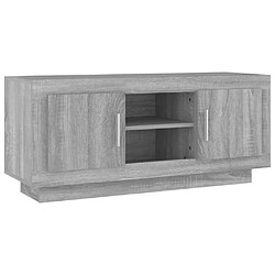 Maison Chic Meuble TV scandinave gris - Banc TV pour salon Sonoma 102x35x45 cm bois d'ingénierie -MN88573