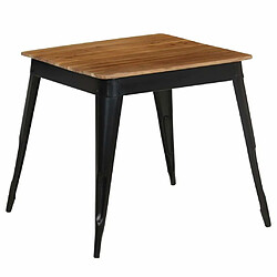 Maison Chic Table de salle à manger,Table à dîner Bois d'acacia et acier 75x75x76 cm -GKD93891