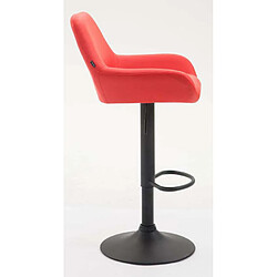 Decoshop26 Lot de 2 tabourets de bar moderne et confortable en synthétique rouge pieds trompette en métal noir TDB10222