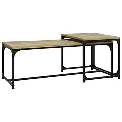 vidaXL Tables basses 2 pcs Chêne sonoma Bois d'ingénierie