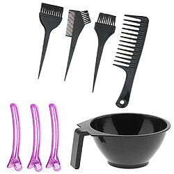 Kit Outils Complets pour Coloration des Cheveux 1 Bol de Teinture + 3 Brosse à Colorier + 1 Peigne à Coiffure + 3 Pinces à Cheveux