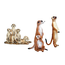 3Pack Sauvage Zoo Animaux Simulation Mignon Petit Afrique Suricate Animal Modèles Figurines Figurine Décoration Collection Enfants Jouets Réaliste En Plastique Figurine Coffret Décor À La Maison