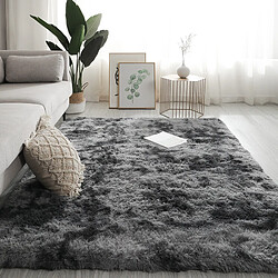 LUUCOZK Tapis à poils longs doux et moelleux pour chambre à coucher et salon - Teinté gris fumé-200x300CM 