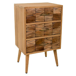 Avis Pegane Chiffonnier, meuble de rangement en bois avec 3 tiroirs coloris naturel - Longueur 45,50 x Profondeur 38 x Hauteur 75 cm