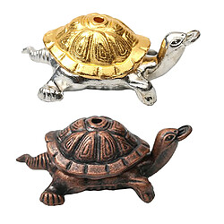 Brûleur d'encens en cuivre Vintage 2pcs Encensoir Brûler d'Encens Tortue de Cuivre Fengshui Chinois Decor de Bureau Maison 44 x 25 x 26 mm - A+B