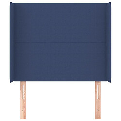 Avis Maison Chic Tête de lit scandinave avec oreilles,meuble de chambre Bleu 93x16x118/128 cm Tissu -MN60825