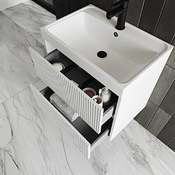 Kiamami Valentina MEUBLE DE SALLE DE BAINS AVEC LAVABO 60CM BLANC MAT CANNETTATO | CORTINA