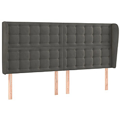 Maison Chic Tête de lit scandinave avec oreilles,meuble de chambre Gris foncé 163x23x118/128 cm Velours -MN70744