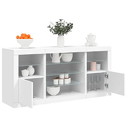 Maison Chic Commode Buffet - Meuble de rangement avec lumières LED blanc 142,5x37x67 cm -GKD99763