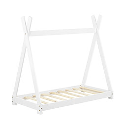 Acheter Lit de Tipi pour Enfant Onejda Blanc Mat 140 x 70 cm [en.casa]